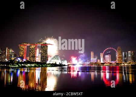Feuerwerk in Singapur Stockfoto