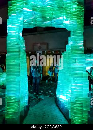 Light to Night Festival in Singapur Stockfoto