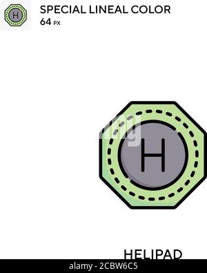 Helipad spezielles lineales Farbvektorsymbol. Helipad-Symbole für Ihr Geschäftsprojekt Stock Vektor