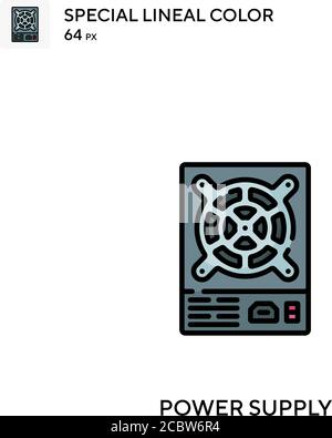 Netzteil spezielles lineales Farbvektorsymbol. Stromversorgungssymbole für Ihr Geschäftsprojekt Stock Vektor