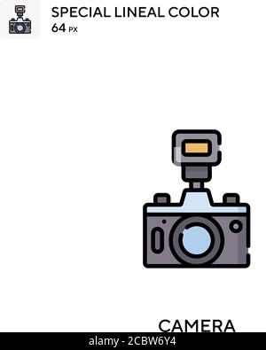 Camera Special lineales Farbvektorsymbol. Kamerasymbole für Ihr Geschäftsprojekt Stock Vektor