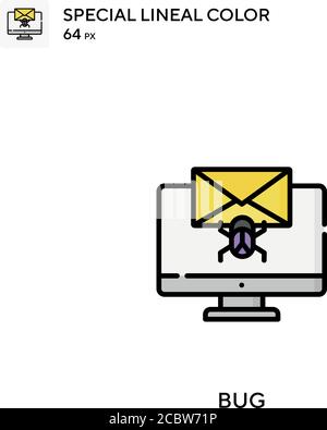 Bug spezielles lineales Farbvektorsymbol. Fehlersymbole für Ihr Geschäftsprojekt Stock Vektor