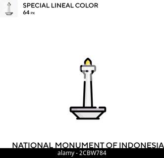 Nationales Denkmal von indonesien Spezielle lineare Farbe Vektor-Symbol. Nationales Denkmal von indonesien Ikonen für Ihr Business-Projekt Stock Vektor