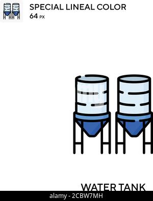 Wassertank spezielles lineales Farbvektor-Symbol. Symbole für den Wassertank für Ihr Geschäftsprojekt Stock Vektor