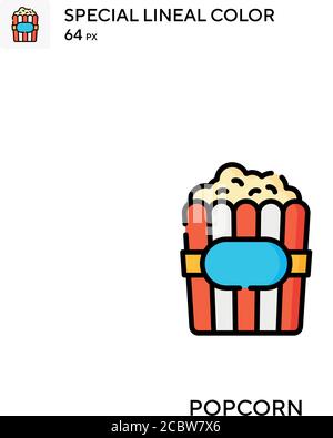 Popcorn Special Lineal Farbe Vektor-Symbol. Popcorn-Symbole für Ihr Geschäftsprojekt Stock Vektor