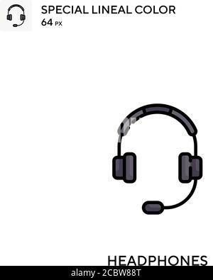 Kopfhörer spezielles lineales Farbvektorsymbol. Kopfhörer-Symbole für Ihr Geschäftsprojekt Stock Vektor