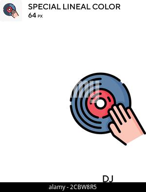 DJ Special Lineal Farbe Vektor-Symbol. DJ-Icons für Ihr Business-Projekt Stock Vektor