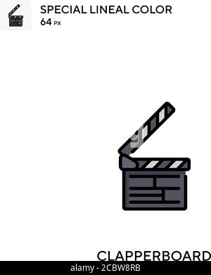 Clapperboard spezielles lineales Farbvektorsymbol. Clapperboard-Symbole für Ihr Geschäftsprojekt Stock Vektor