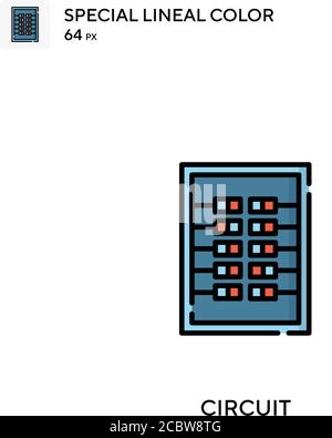 Symbol für den Linienfarbvektor „Circuit Special“. Schaltungssymbole für Ihr Geschäftsprojekt Stock Vektor