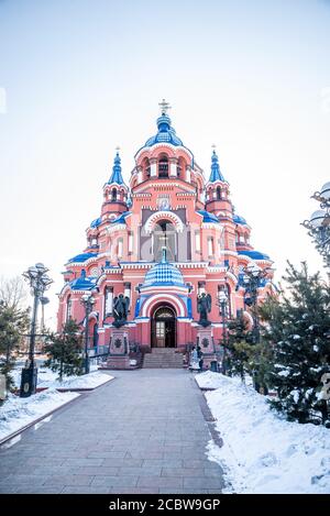 Kirche unserer Lieben Frau von Kasan, Irkutsk, Russland Stockfoto