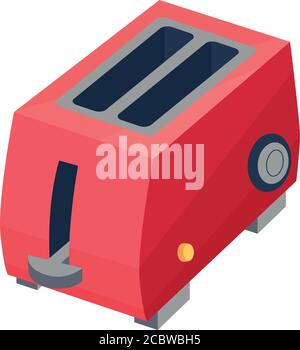 Retro-rotes Toaster-Symbol. Cartoon von Retro-roten Toaster Vektor-Symbol für Web-Design isoliert auf weißem Hintergrund Stock Vektor