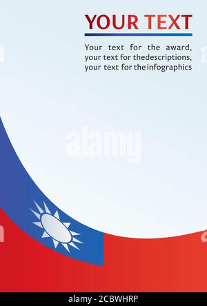 Flagge der Republik China, Taiwan, Vorlage für die Auszeichnung, ein offizielles Dokument mit der Flagge der Republik China. Taiwan Stock Vektor