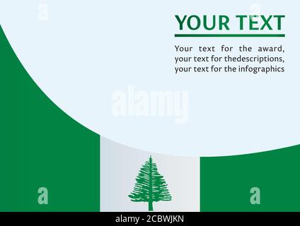 Flagge von Norfolk Island, Vorlage für die Auszeichnung, ein offizielles Dokument mit der Flagge von Norfolk Island, Commonwealth of Australia Stock Vektor