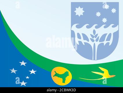 Flagge der Weihnachtsinsel, Staaten und Territorien von Australien, Vorlage für die Auszeichnung, ein offizielles Dokument mit der Flagge der Weihnachtsinsel Stock Vektor