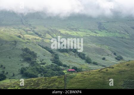 Der Bungalow, ehemalige Schießhütte in Martindale, jetzt Unterkunft für Selbstversorger, Lake District, Cumbria Stockfoto