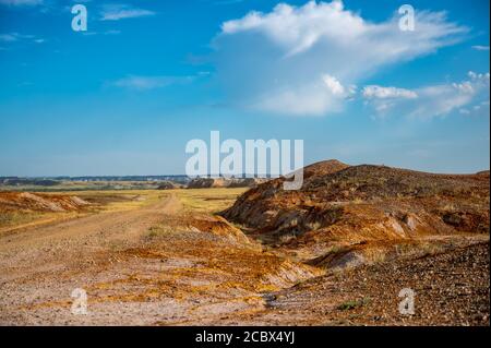 Zerklüftete Landschaft der Wakonda Achat Betten gemeinsam für Felsen Jagd Stockfoto