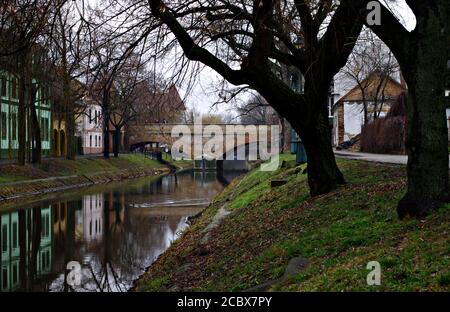 Gyula ist eine Stadt am Fluss Fehér Körös in der Nähe der rumänischen Grenze. Eine alte Siedlung, Gyula erhielt kommunalen Status im 15. Jahrhundert. Th Stockfoto