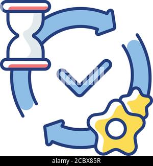 RGB-Farbsymbol wird verarbeitet. Benachrichtigung zur Bearbeitung von Netzwerkanfragen. HTTP-Statusmeldung. Internetverbindung, Website wurde erfolgreich geladen. Isolierter vecto Stock Vektor