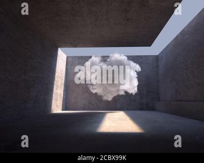 Weiße Wolke im Raum Stockfoto