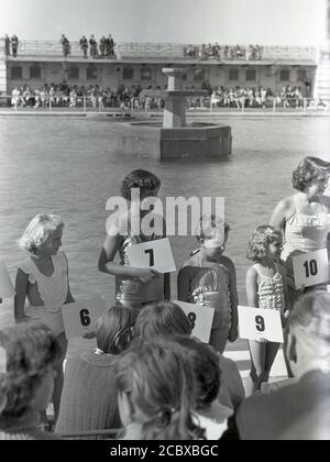 50er Jahre, historisch, Kinderschönheitswettbewerb, England, Großbritannien. Stockfoto