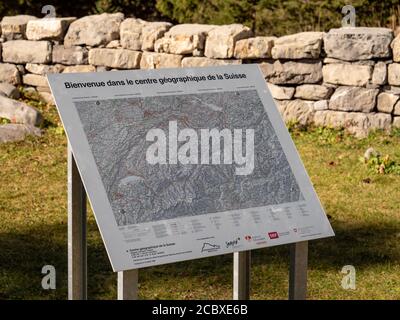 Älggi-Alp in der Gemeinde Sachseln, Obwalden in den Schweizer Alpen. Das geographische Zentrum der Schweiz. Tourismus. Touristenattraktion. Stockfoto