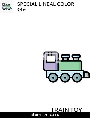 Zug Spielzeug Spezielle lineare Farbe Vektor-Symbol. Train Spielzeug Symbole für Ihr Business-Projekt Stock Vektor