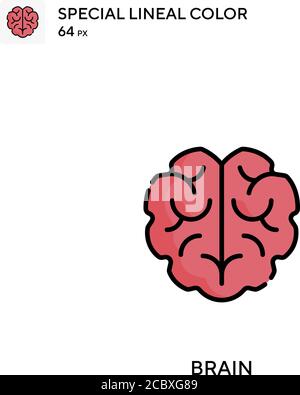Gehirn spezielles lineales Farbvektorsymbol. Brain-Symbole für Ihr Geschäftsprojekt Stock Vektor