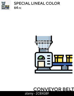 Förderband spezielles lineales Farbvektorsymbol. Symbole für Förderbänder für Ihr Geschäftsprojekt Stock Vektor