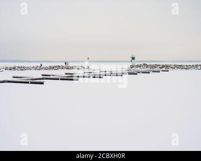 Aylmer Marina im Winter, Quebec, Kanada Stockfoto