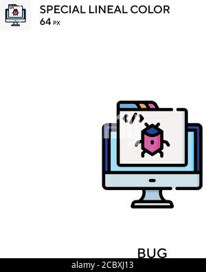Bug spezielles lineales Farbvektorsymbol. Fehlersymbole für Ihr Geschäftsprojekt Stock Vektor