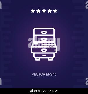 Aktenschrank Vektor-Symbol moderne Illustration Stock Vektor