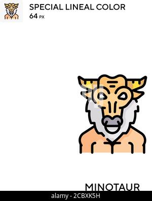 Minotaur spezielles lineales Farbvektorsymbol. Minotaur Icons für Ihr Business-Projekt Stock Vektor