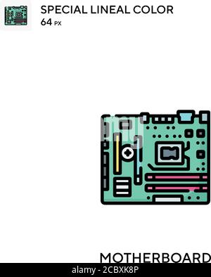 Motherboard Special Lineal Farbe Vektor-Symbol. Motherboard-Symbole für Ihr Geschäftsprojekt Stock Vektor