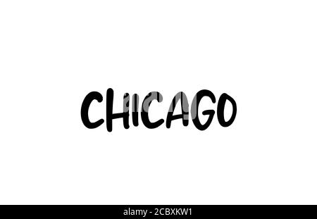 Chicago City handschriftliche Typografie Text Wort Hand Lettering. Moderne Kalligraphie Text. Schwarze Farbe Stock Vektor