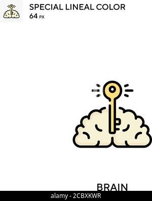 Gehirn spezielles lineales Farbvektorsymbol. Brain-Symbole für Ihr Geschäftsprojekt Stock Vektor