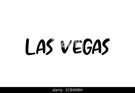 Las Vegas City handschriftliche Typografie Text Wort Hand Lettering. Moderne Kalligraphie Text. Schwarze Farbe Stock Vektor