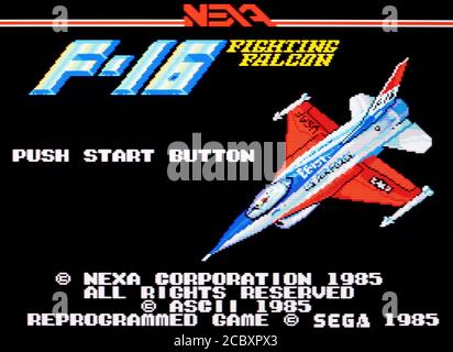 F-16 Fighting Falcon - Sega Master System - SMS - Nur für redaktionelle Zwecke Stockfoto