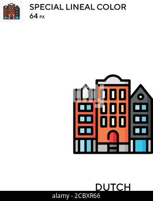 Holländisches spezielles lineales Farbvektorsymbol. Niederländische Icons für Ihr Business-Projekt Stock Vektor