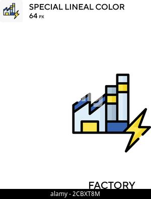 Werkseitig spezielles lineales Farbvektorsymbol. Werkseitige Symbole für Ihr Geschäftsprojekt Stock Vektor