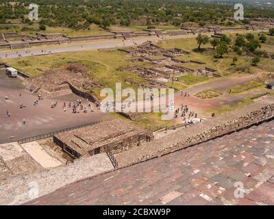 Gesamtansicht der antiken Stadt theotihuacan in Mexiko Stockfoto