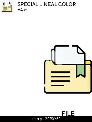 Datei spezielles lineales Farbvektorsymbol. Dateisymbole für Ihr Geschäftsprojekt Stock Vektor
