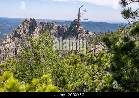 Blick auf dem Weg zum Black Elk Peak, dem höchsten Punkt in South Dakota Stockfoto