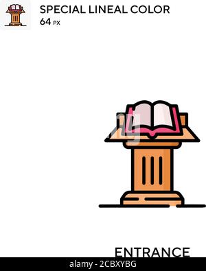 Eingang spezielles lineales Farbvektorsymbol. Eingangssymbole für Ihr Geschäftsprojekt Stock Vektor