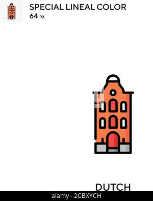 Holländisches spezielles lineales Farbvektorsymbol. Niederländische Icons für Ihr Business-Projekt Stock Vektor
