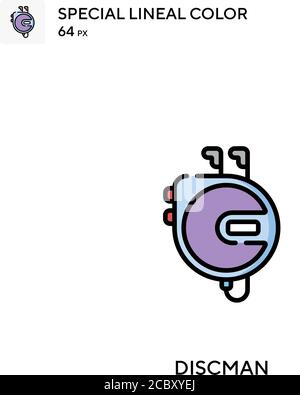 Discman spezielles lineales Farbvektorsymbol. Discman-Symbole für Ihr Geschäftsprojekt Stock Vektor