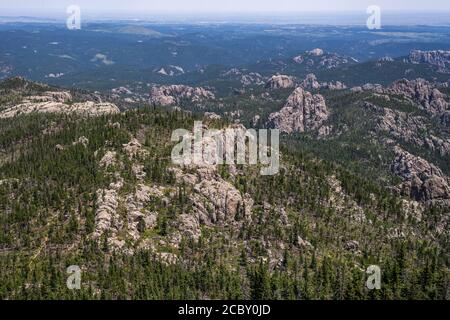 Blick auf dem Weg zum Black Elk Peak, dem höchsten Punkt in South Dakota Stockfoto