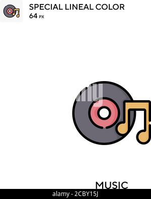 Music Special Lineales Farbvektor-Symbol. Musiksymbole für Ihr Geschäftsprojekt Stock Vektor