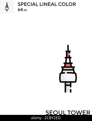 Seoul Tower spezielles lineales Farbvektor-Symbol. Seoul Tower-Symbole für Ihr Business-Projekt Stock Vektor