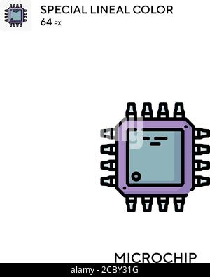Microchip spezielles lineales Farbvektorsymbol. Microchip Icons für Ihr Geschäftsprojekt Stock Vektor