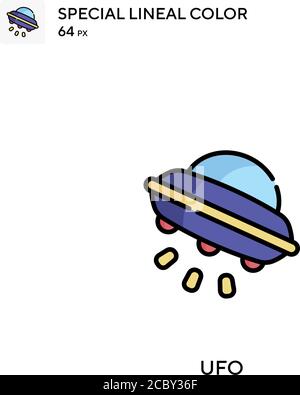 UFO-spezielles lineales Farbvektorsymbol. UFO-Icons für Ihr Business-Projekt Stock Vektor